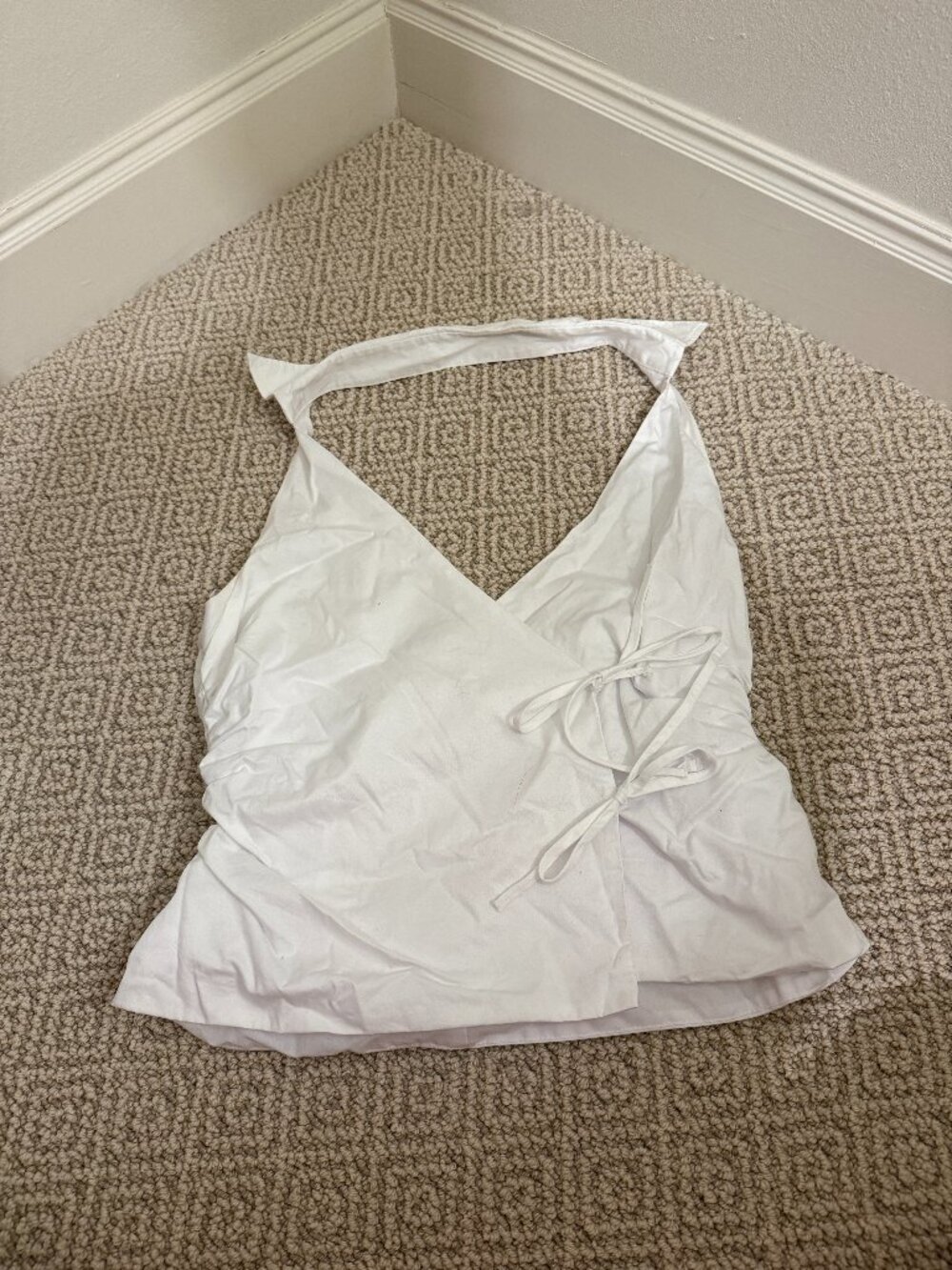 zara white wrap top